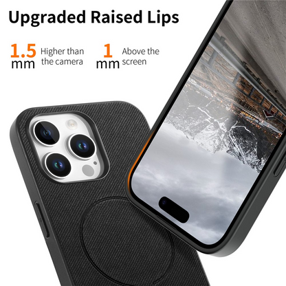 MagSafe pouzdro pro Apple iPhone 16 Pro Max, OEM, látkové, černé