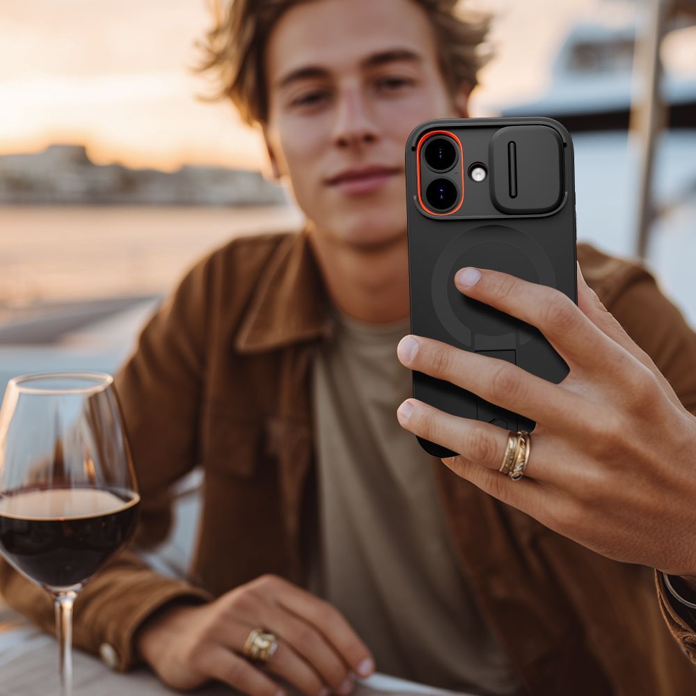 Pouzdro MagSafe pro Apple iPhone 17, Tech-Protect, Kevlar Aura, Černá