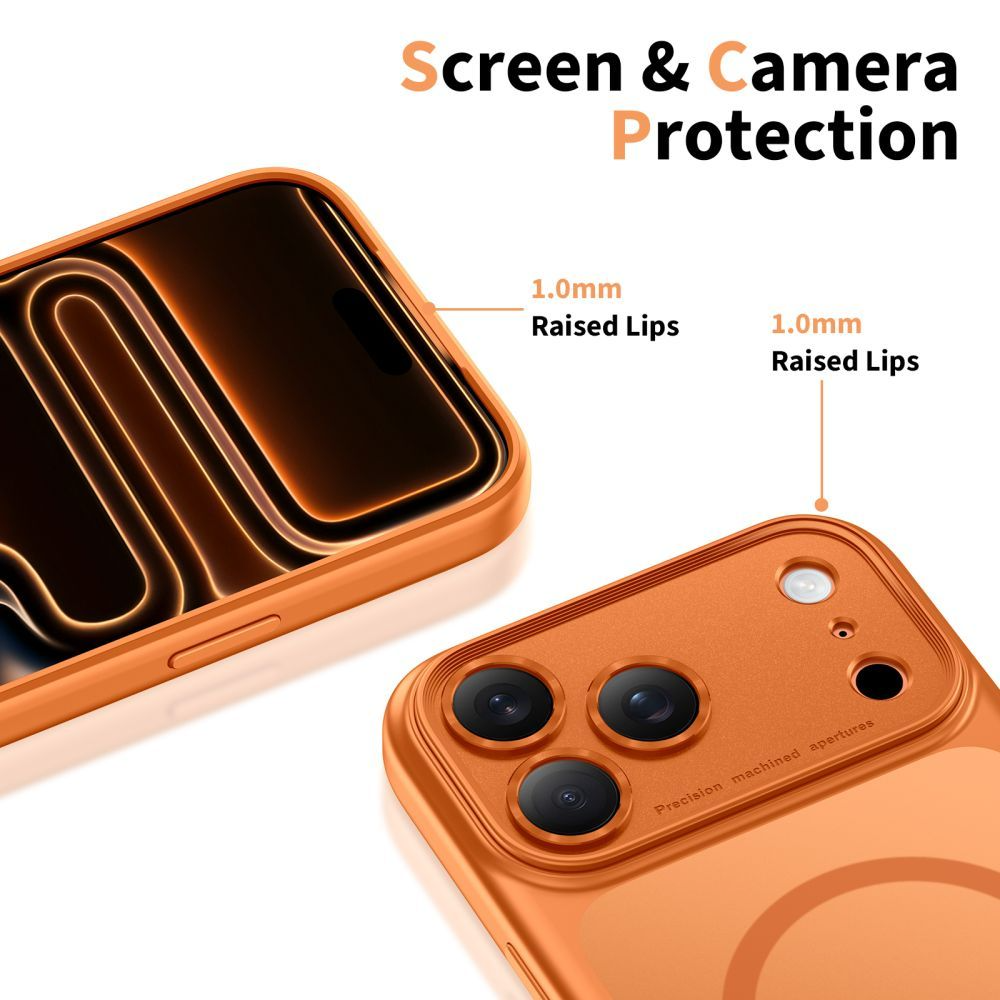 Pouzdro MagSafe pro Apple iPhone 17 Pro, Tech-Protect, MagPeak, Matně oranžová