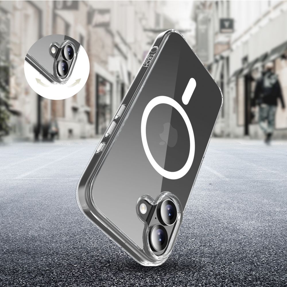Pouzdro MagSafe pro Apple iPhone 17, Tech-Protect, Flexair Hybrid CC, Průhledné