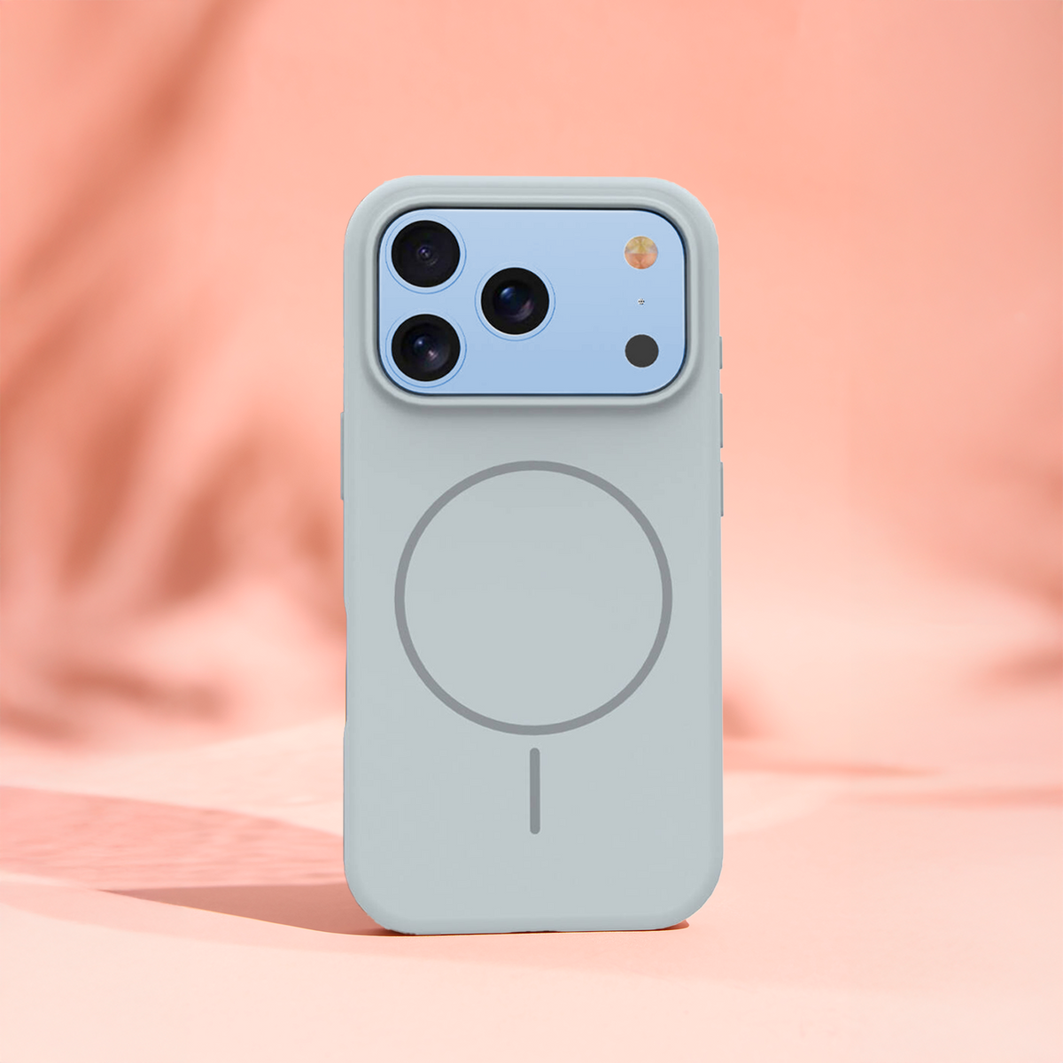 MagSafe pouzdro pro Apple iPhone 17 Pro, OEM, tenký silikon, šedé