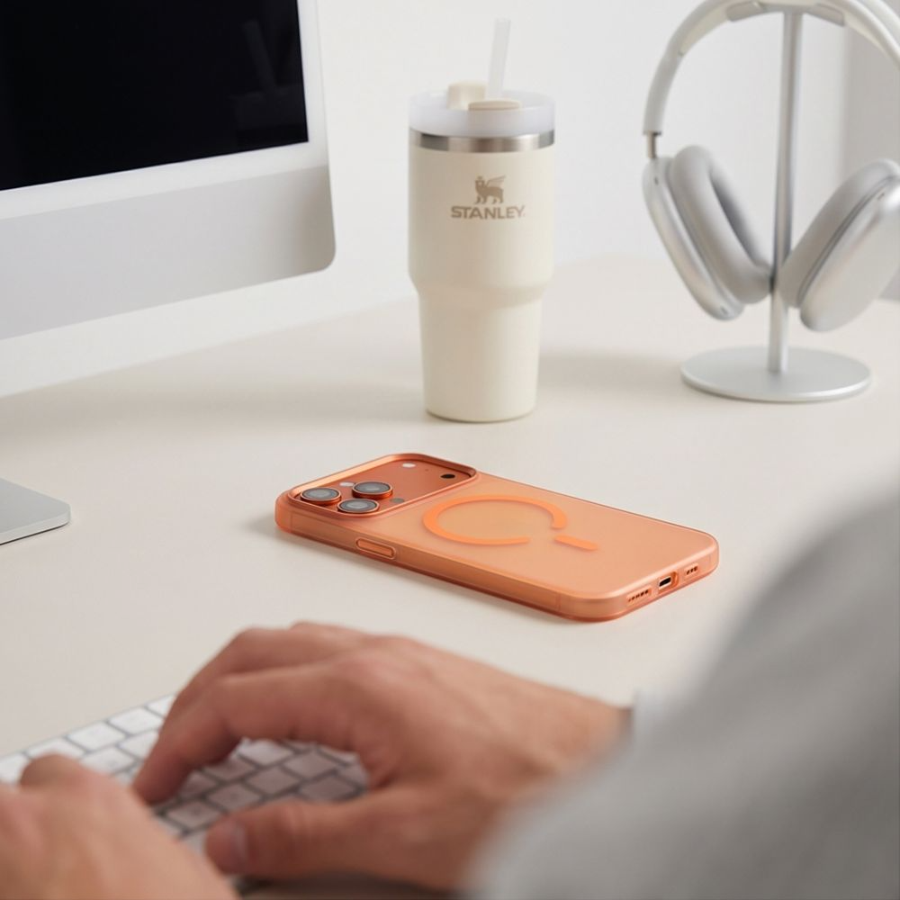 MagSafe pouzdro pro Apple iPhone 18 Pro Max / 17 Pro Max, Tech-Protect, MagZero, Matná oranžová
