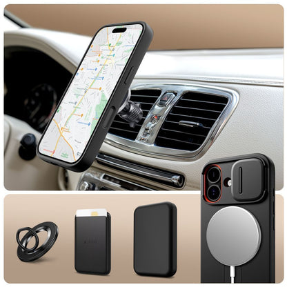 Pouzdro MagSafe pro Apple iPhone 17, Tech-Protect, Kevlar Aura, Černá