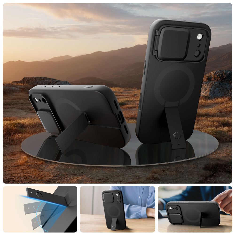 Pouzdro MagSafe pro Apple iPhone 17 Pro Max, Tech-Protect, Kevlar Aura, Černá