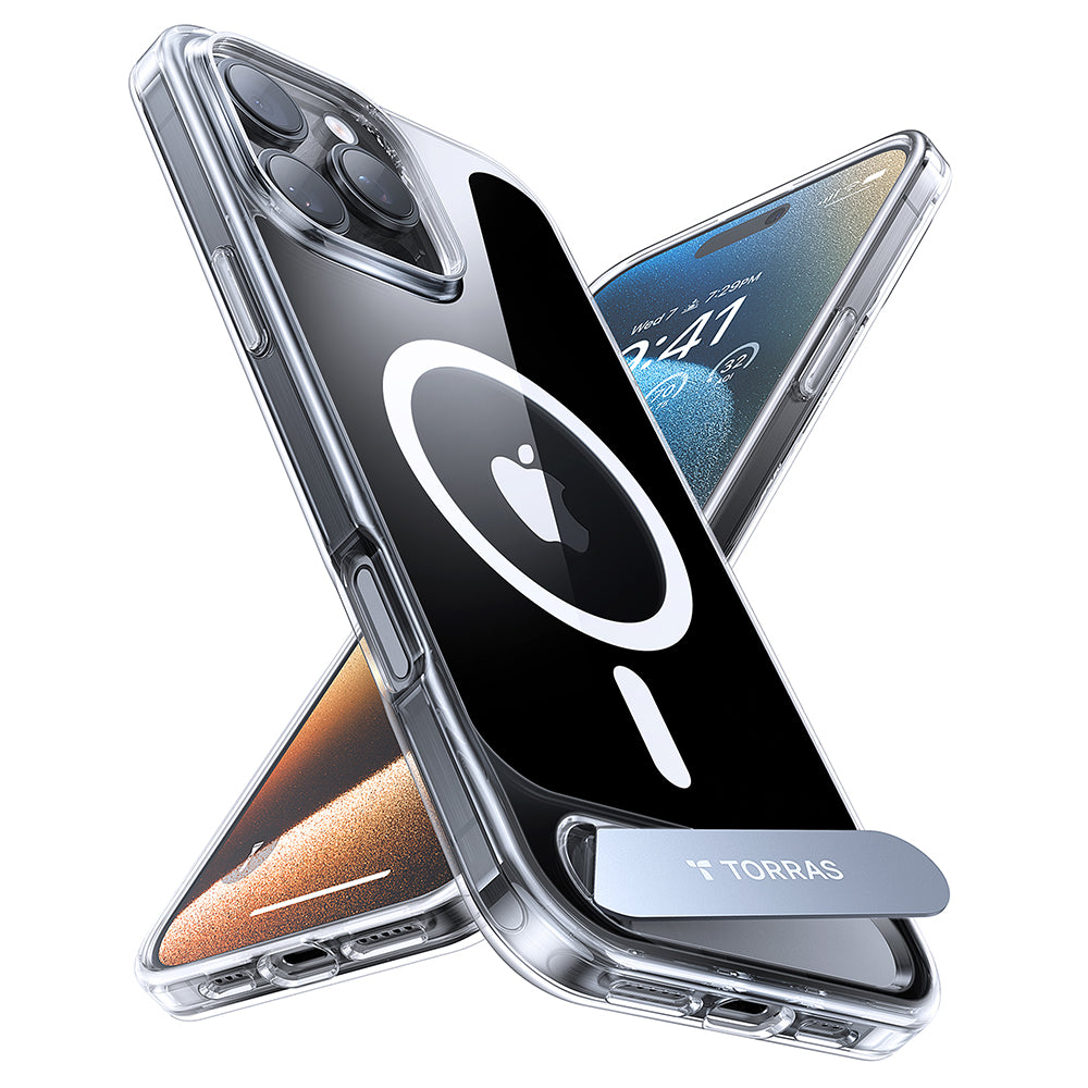 Pouzdro MagSafe pro Apple iPhone 16 Pro Max, Torras, Pstand, Transparentní