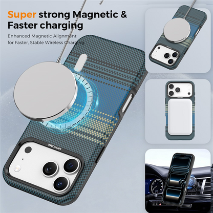 MagSafe Case for Apple iPhone 17 Pro, OEM, Gradient Rainbow, Navy Blue