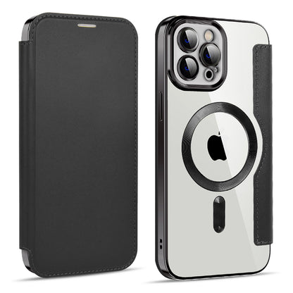 MagSafe Case for Apple iPhone 11 Pro Max, Techsuit, SmartMag Book, Black
