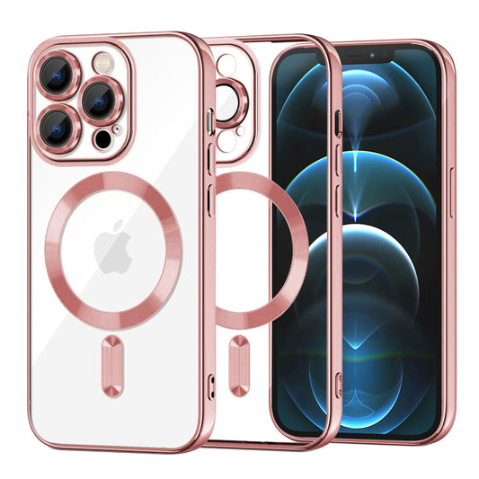 MagSafe pouzdro pro Apple iPhone 12 Pro Max, Techsuit, Luxury Crystal, Růžové