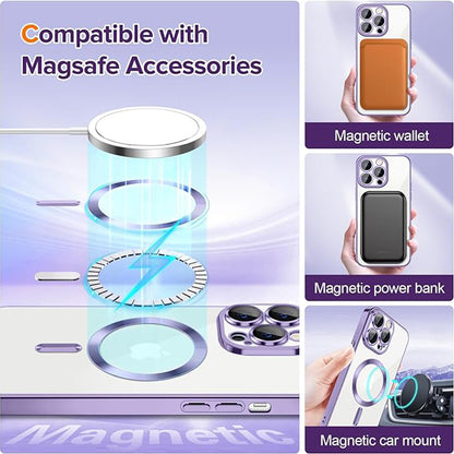 MagSafe pouzdro pro Apple iPhone 12 Pro, Techsuit, Luxury Crystal, Světle fialové