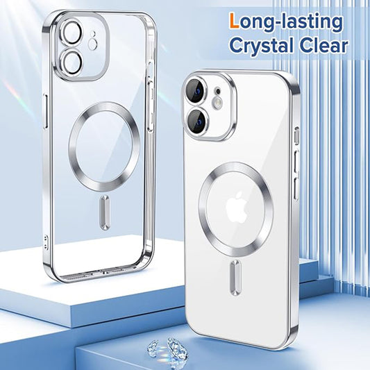 MagSafe pouzdro pro Apple iPhone 12, Techsuit, Luxury Crystal, stříbrné