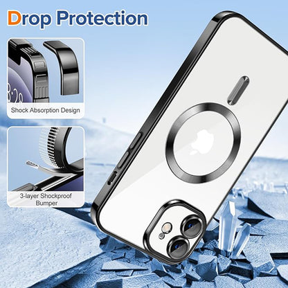MagSafe pouzdro pro Apple iPhone 12, Techsuit, Luxury Crystal, černé