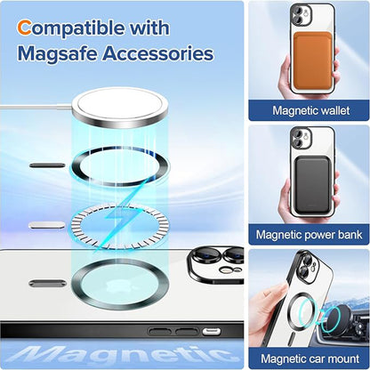 MagSafe pouzdro pro Apple iPhone 12, Techsuit, Luxury Crystal, černé