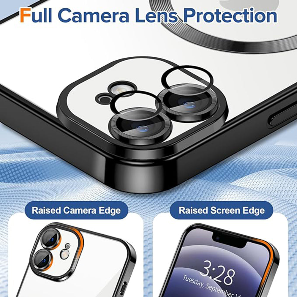 MagSafe pouzdro pro Apple iPhone 12, Techsuit, Luxury Crystal, černé