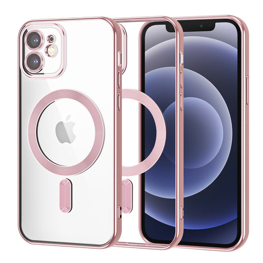 MagSafe pouzdro pro Apple iPhone 12, Techsuit, Luxury Crystal, Růžová