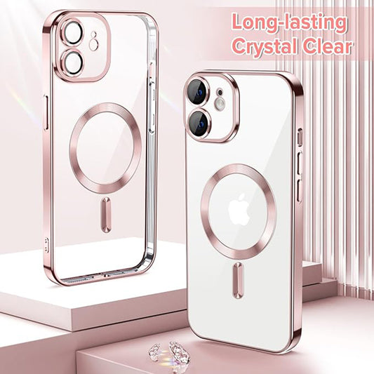 MagSafe pouzdro pro Apple iPhone 12, Techsuit, Luxury Crystal, Růžová