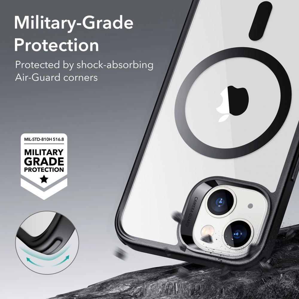 Pouzdro MagSafe pro Apple iPhone 14 / 13, ESR, Classic Hybrid, Černé Průhledné