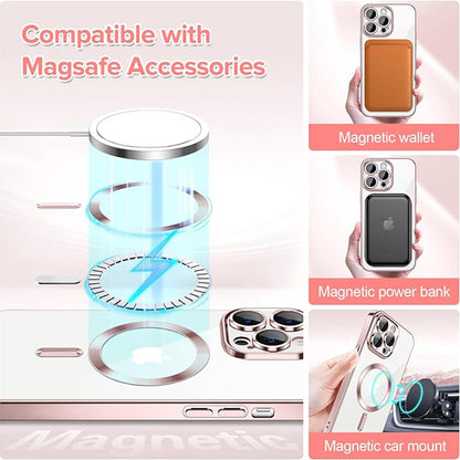 MagSafe pouzdro pro Apple iPhone 13 Pro Max, Techsuit, Luxury Crystal, Růžové
