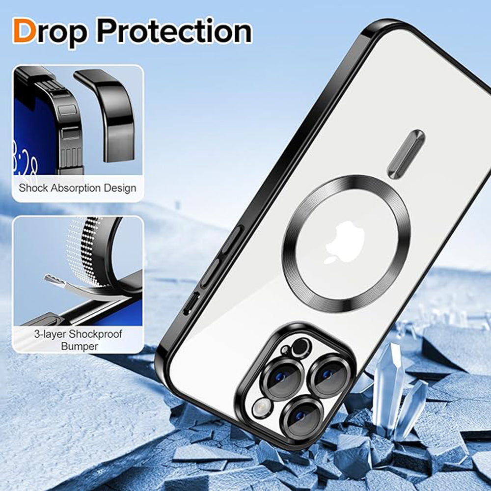 MagSafe pouzdro pro Apple iPhone 13 Pro, Techsuit, Luxury Crystal, černé