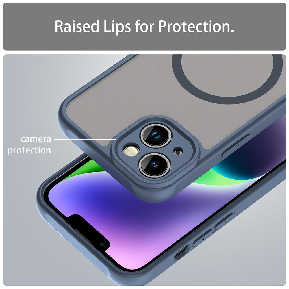 MagSafe Case for Apple iPhone 13, Techsuit, HaloFrost II, Navy Blue