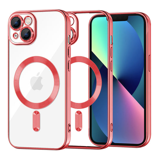 MagSafe pouzdro pro Apple iPhone 13, Techsuit, Luxury Crystal, Červené