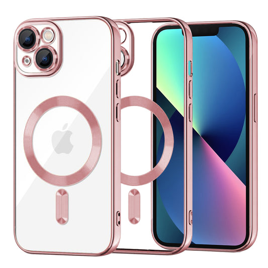 MagSafe pouzdro pro Apple iPhone 13, Techsuit, Luxury Crystal, Růžové