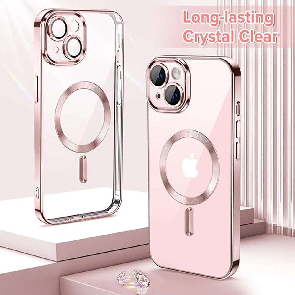 MagSafe pouzdro pro Apple iPhone 13, Techsuit, Luxury Crystal, Růžové