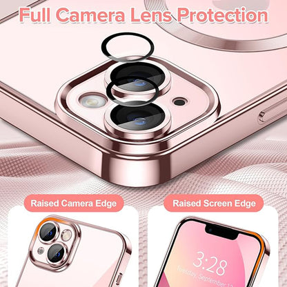 MagSafe pouzdro pro Apple iPhone 13, Techsuit, Luxury Crystal, Růžové