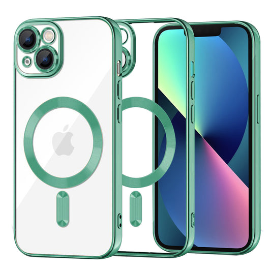 MagSafe pouzdro pro Apple iPhone 13, Techsuit, Luxury Crystal, Světle zelená