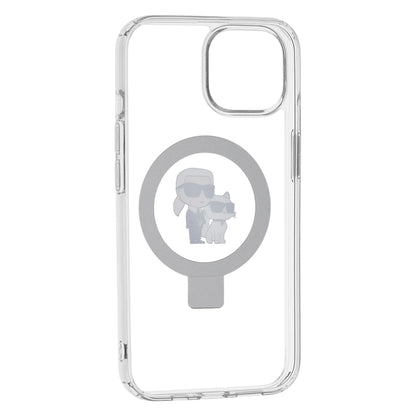 MagSafe Case for Apple iPhone 14, Karl Lagerfeld, Ring Stand Karl & Choupette, White