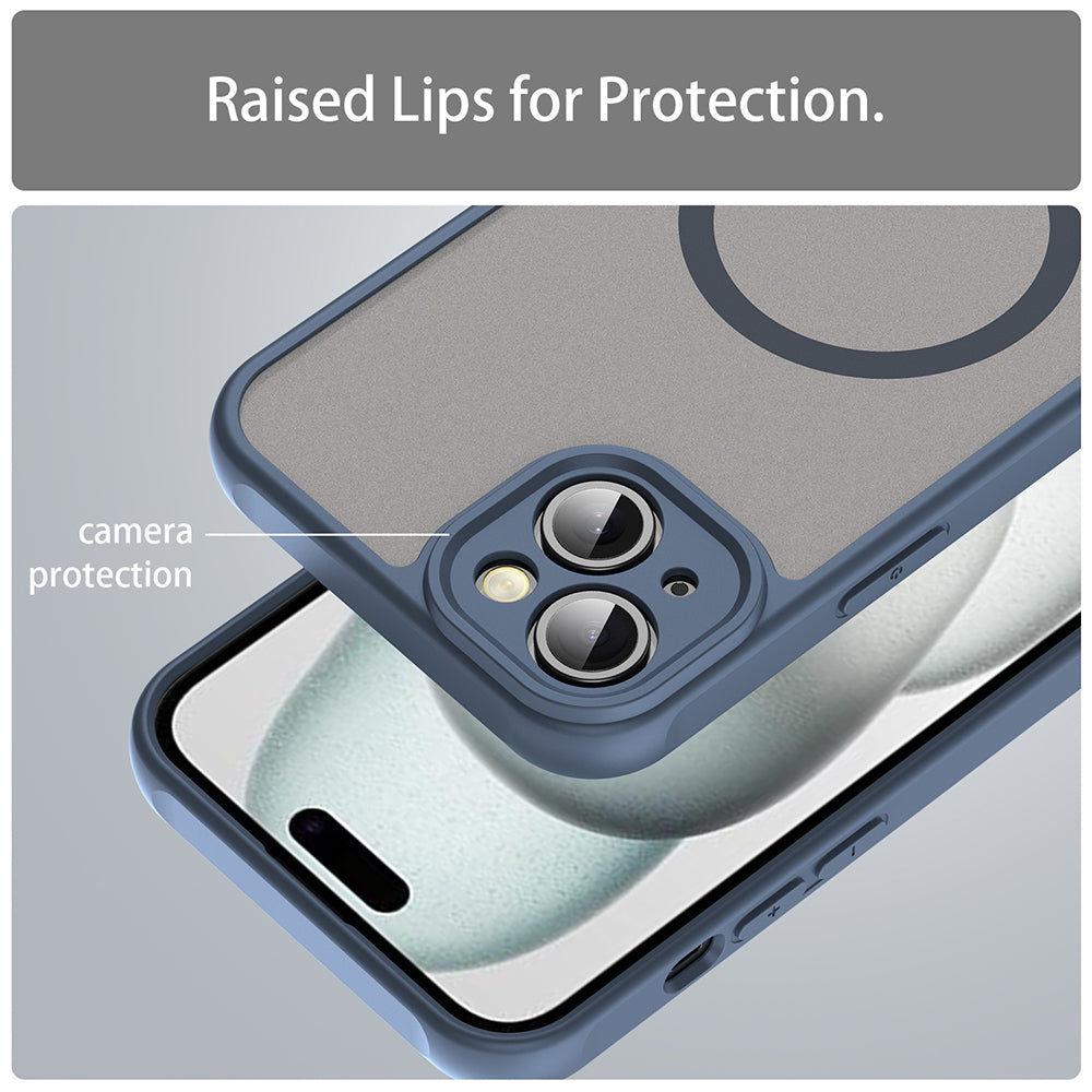 MagSafe pouzdro pro Apple iPhone 14 Plus, Techsuit, HaloFrost II, Tmavě modrá