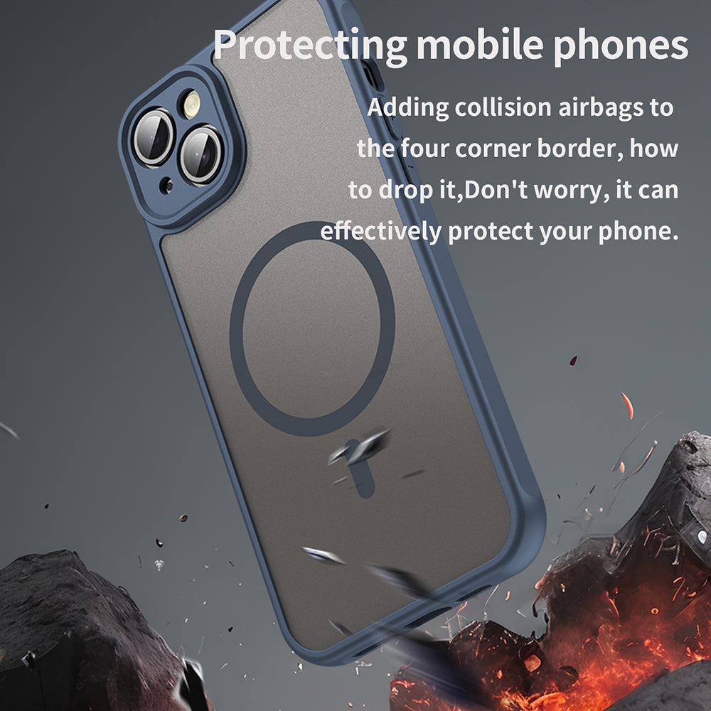 MagSafe pouzdro pro Apple iPhone 14 Plus, Techsuit, HaloFrost II, Tmavě modrá