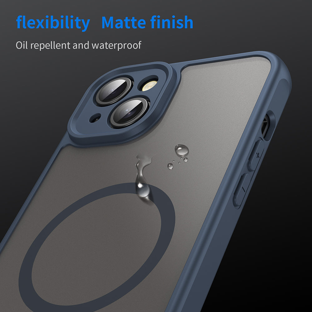 MagSafe pouzdro pro Apple iPhone 14 Plus, Techsuit, HaloFrost II, Tmavě modrá