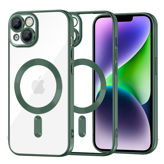 MagSafe pouzdro pro Apple iPhone 14 Plus, Techsuit, Luxury Crystal, Tmavě zelené