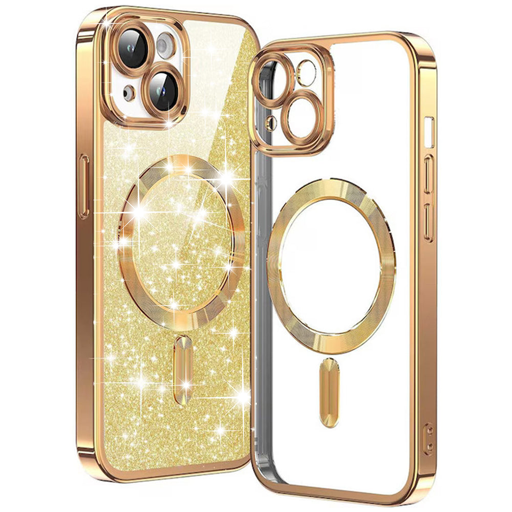 MagSafe pouzdro pro Apple iPhone 14 Plus, Techsuit, Luxury Glitter, Zlaté
