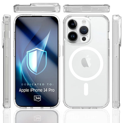 MagSafe pouzdro pro Apple iPhone 14 Pro, 3MK, Armor MagCase, Průhledné
