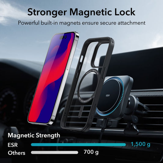 MagSafe pouzdro pro Apple iPhone 14 Pro, ESR, Classic Hybrid, Černá průhledná