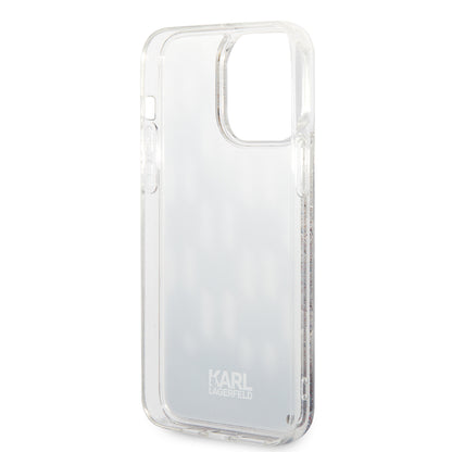 Pouzdro MagSafe pro Apple iPhone 14 Pro Max, Karl Lagerfeld, Monogram Liquid Glitter, Černá