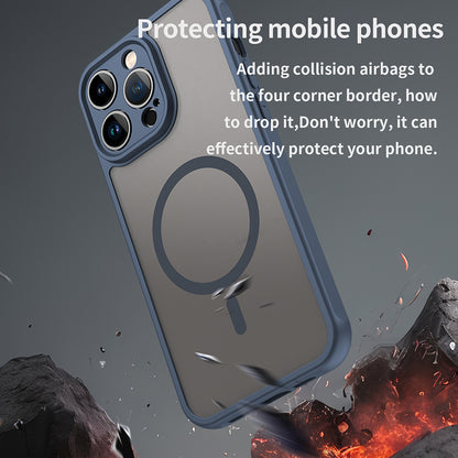 MagSafe pouzdro pro Apple iPhone 14 Pro, Techsuit, HaloFrost II, Tmavě modrá