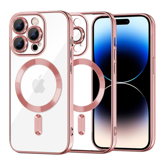 MagSafe pouzdro pro Apple iPhone 14 Pro, Techsuit, Luxury Crystal, Růžové