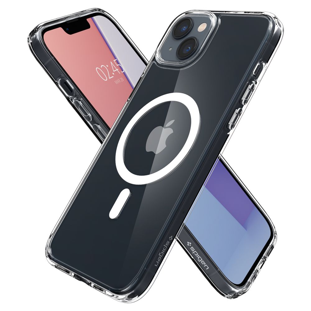 Pouzdro MagSafe pro Apple iPhone 14, Spigen, Ultra Hybrid, Bílá ACS05048