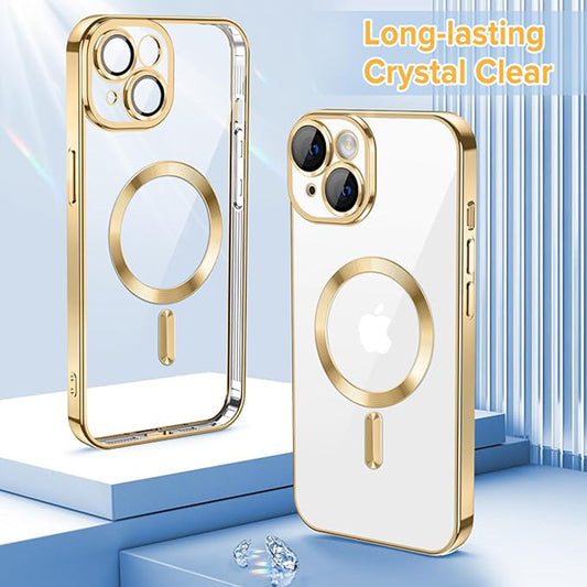 MagSafe pouzdro pro Apple iPhone 14, Techsuit, Luxury Crystal, Zlaté