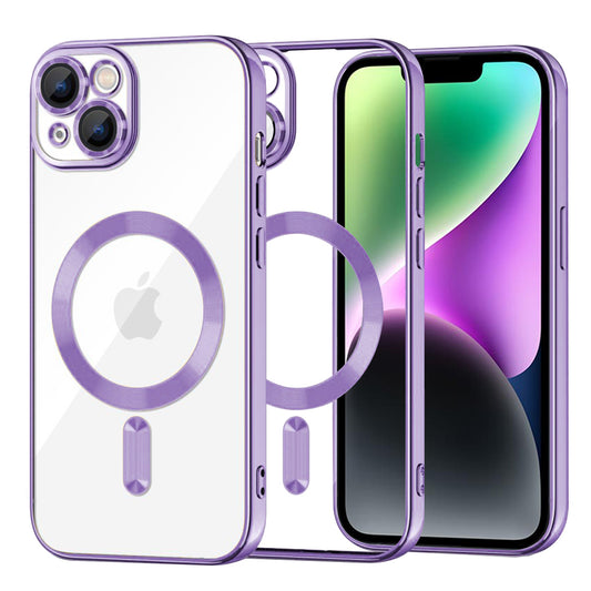 MagSafe pouzdro pro Apple iPhone 14, Techsuit, Luxury Crystal, Světle fialové