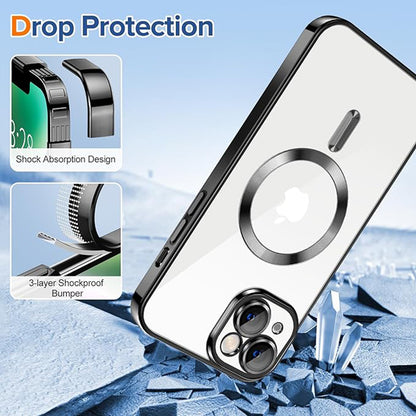 MagSafe pouzdro pro Apple iPhone 14, Techsuit, Luxury Crystal, Černá