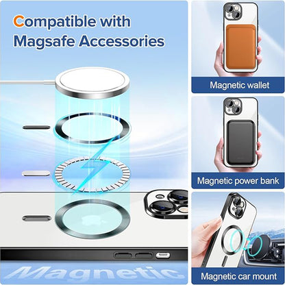 MagSafe pouzdro pro Apple iPhone 14, Techsuit, Luxury Crystal, Černá