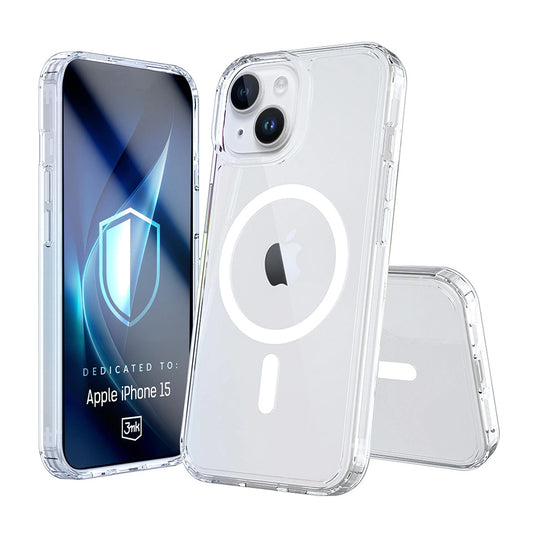 MagSafe pouzdro pro Apple iPhone 15, 3MK, Armor MagCase, průhledné