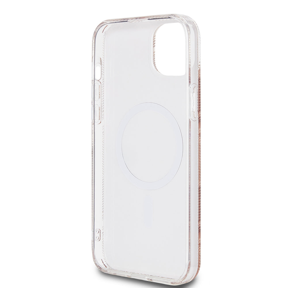 Pouzdro MagSafe pro Apple iPhone 15 Plus, Guess, IML Gcube, Hnědá