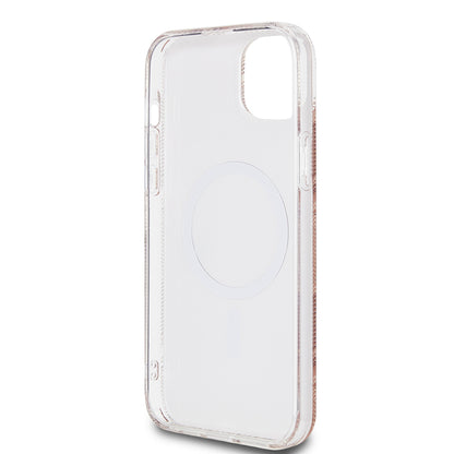 Pouzdro MagSafe pro Apple iPhone 15 Plus, Guess, IML Gcube, Hnědá
