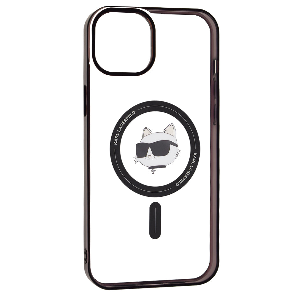 Pouzdro MagSafe pro Apple iPhone 15 Plus, Karl Lagerfeld, IML Choupette's Head, Průhledné