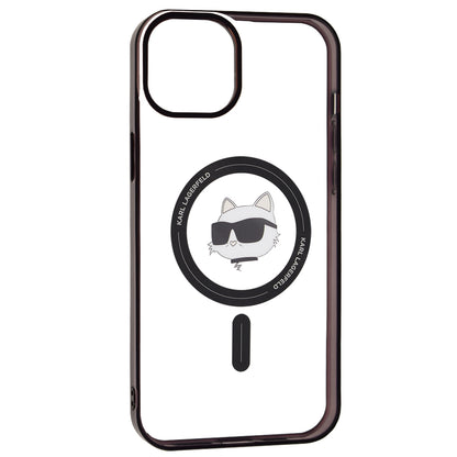 Pouzdro MagSafe pro Apple iPhone 15 Plus, Karl Lagerfeld, IML Choupette's Head, Průhledné