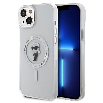 Pouzdro MagSafe pro Apple iPhone 15 Plus, Karl Lagerfeld, IML Ikonik Karl, Průhledné